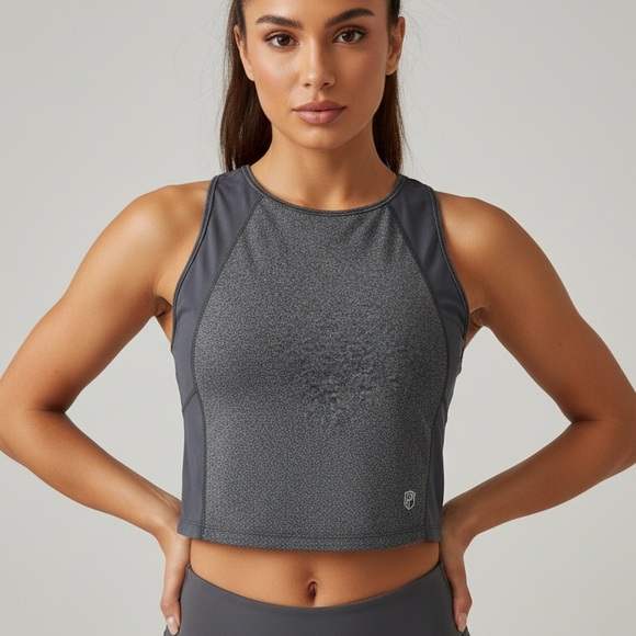 Born Primitive Tops - Born Primitive Hurricane Crop Tank Mesh Sides And Open Tie Back Gray Size S